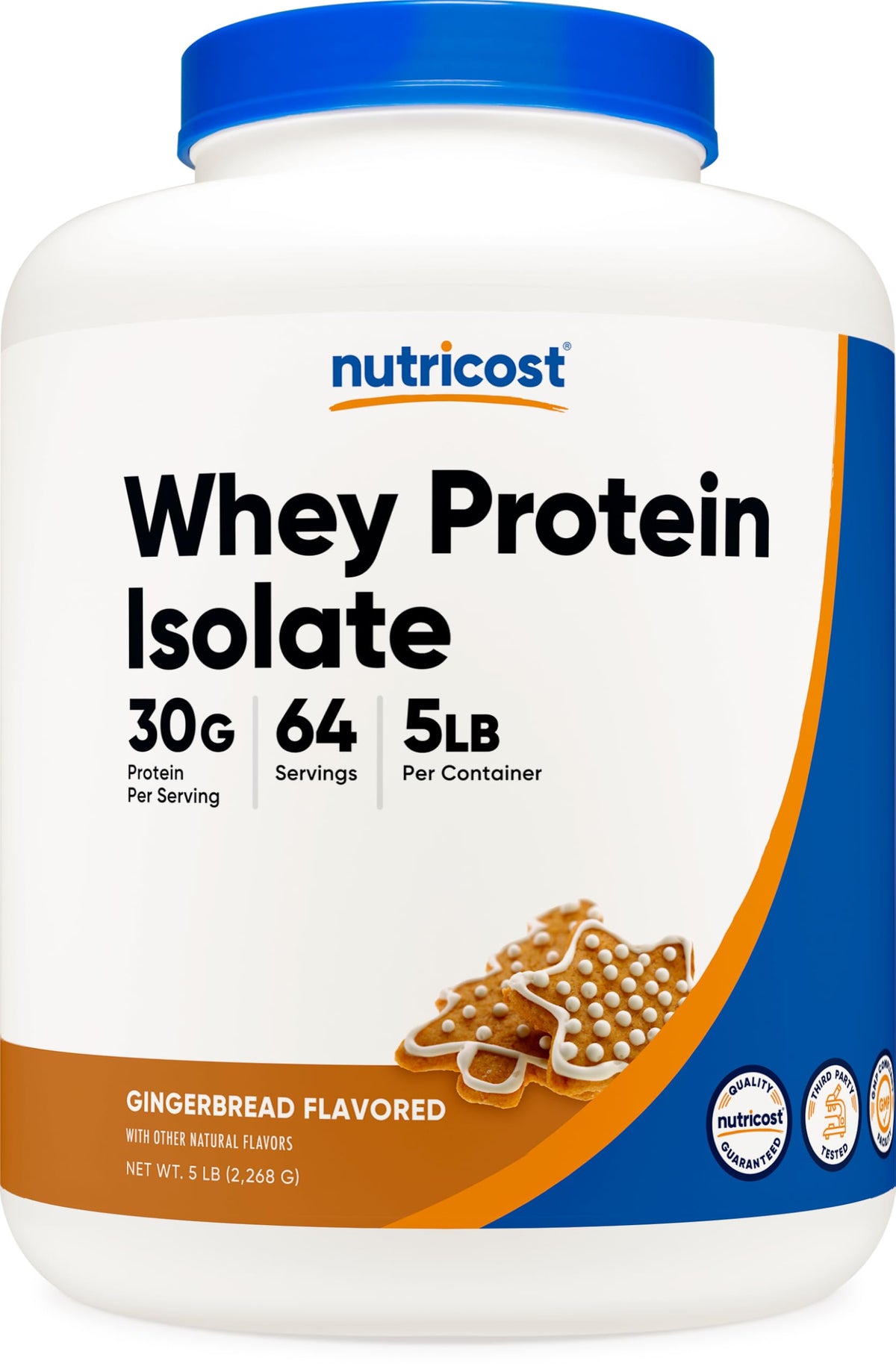Nutricost Whey Protein Isolate (Unflavored) 5LBS