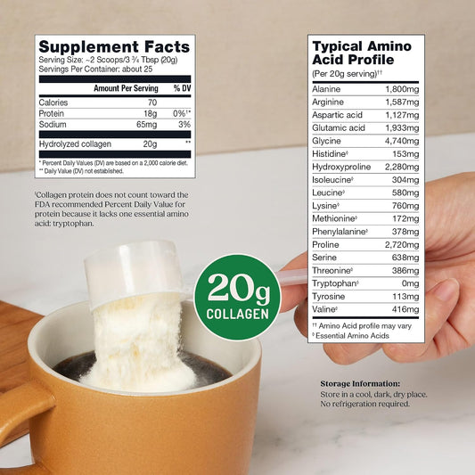Bulletproof Unflavored Collagen Peptides Protein Powder, 17.6 oz
