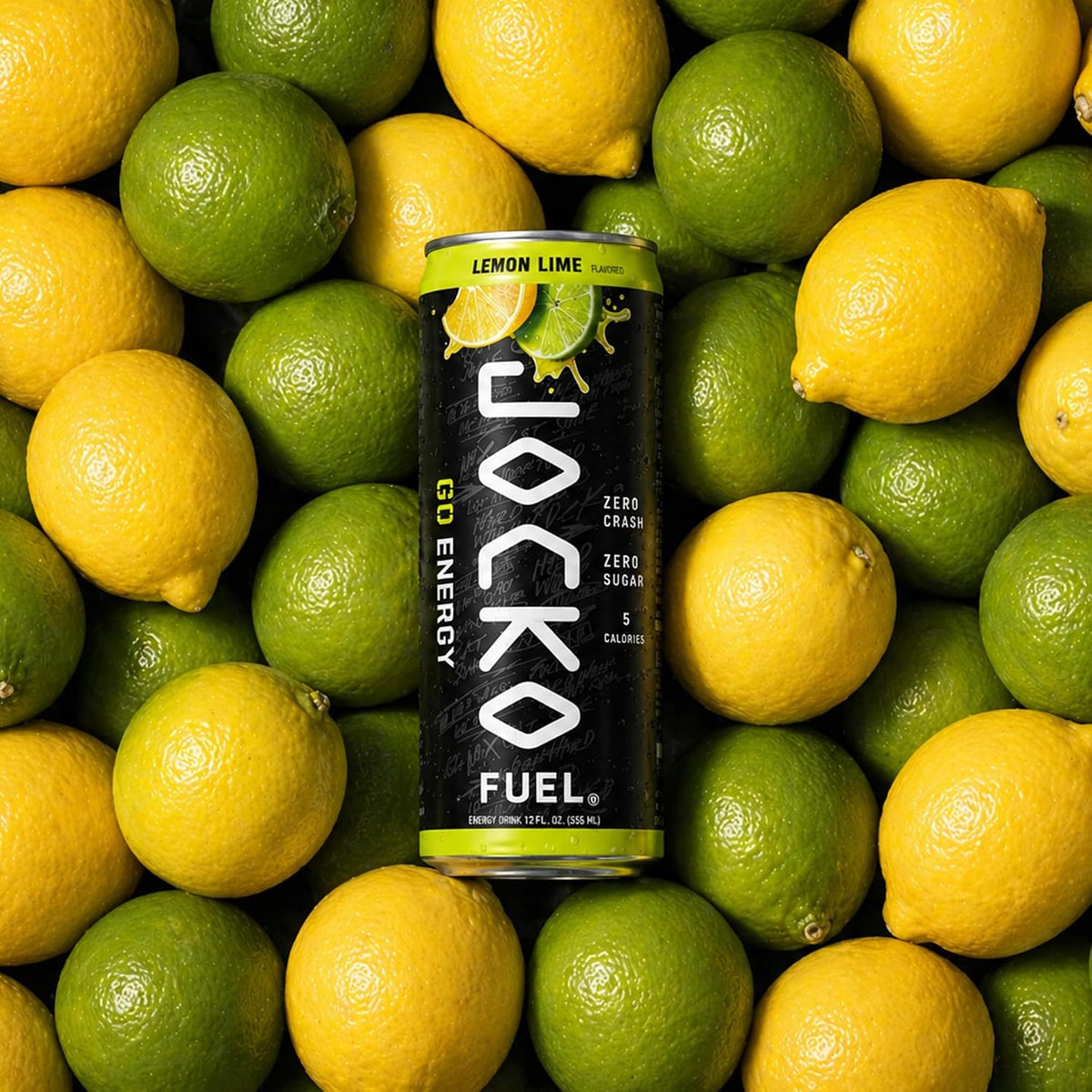 Jocko Fuel GO Energy Drinks, Lemon Lime, 12 oz | 12 Pack