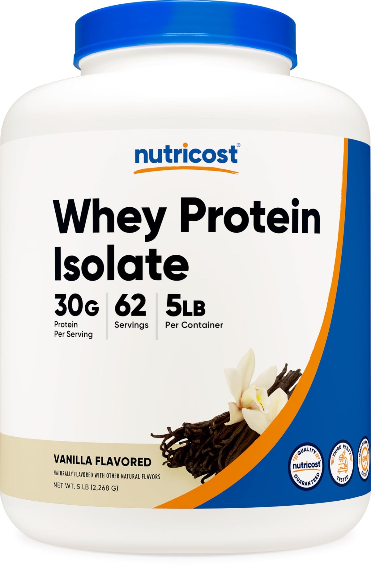 Nutricost Whey Protein Isolate (Unflavored) 5LBS
