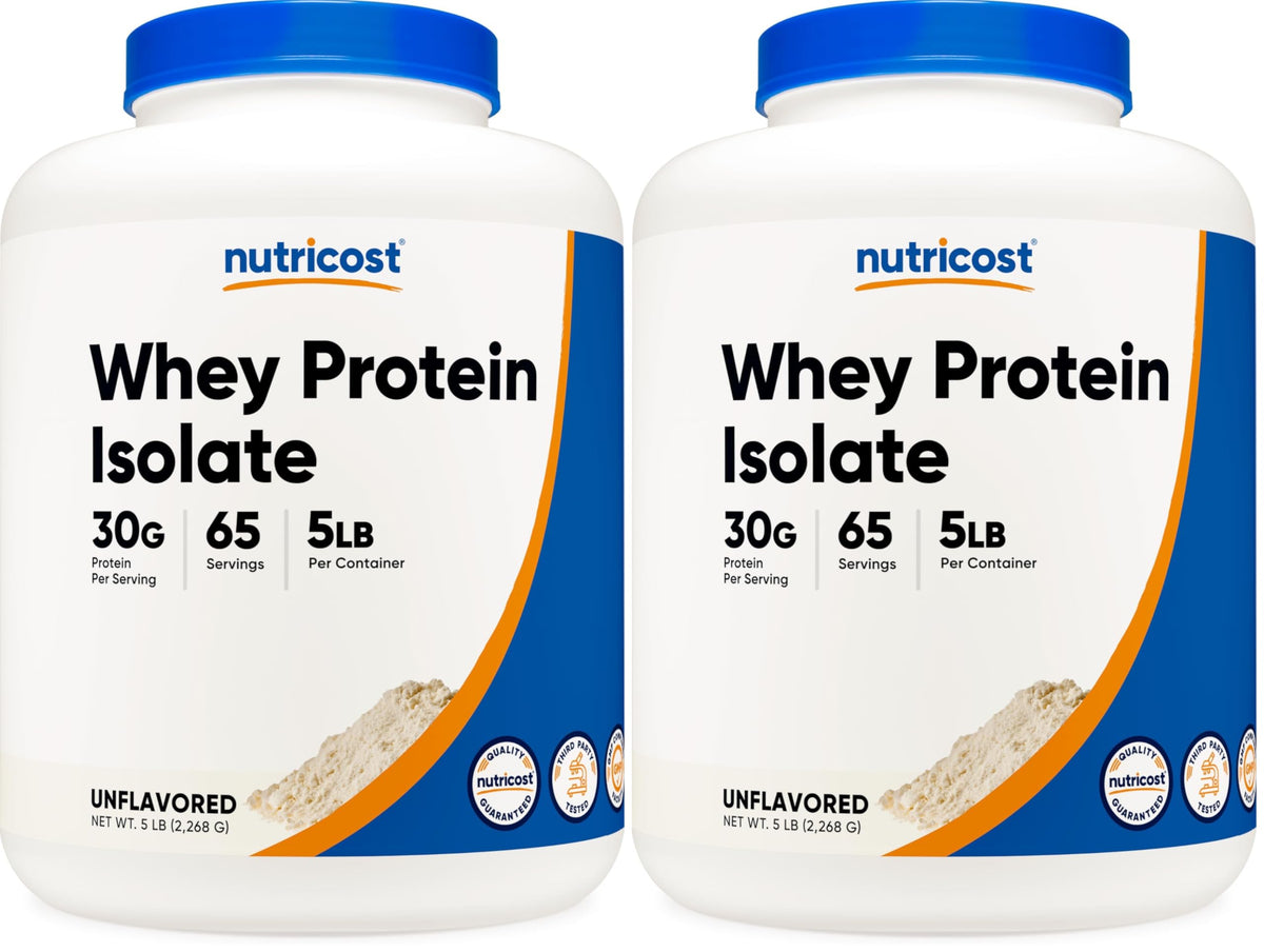 Nutricost Whey Protein Isolate (Unflavored) 5LBS