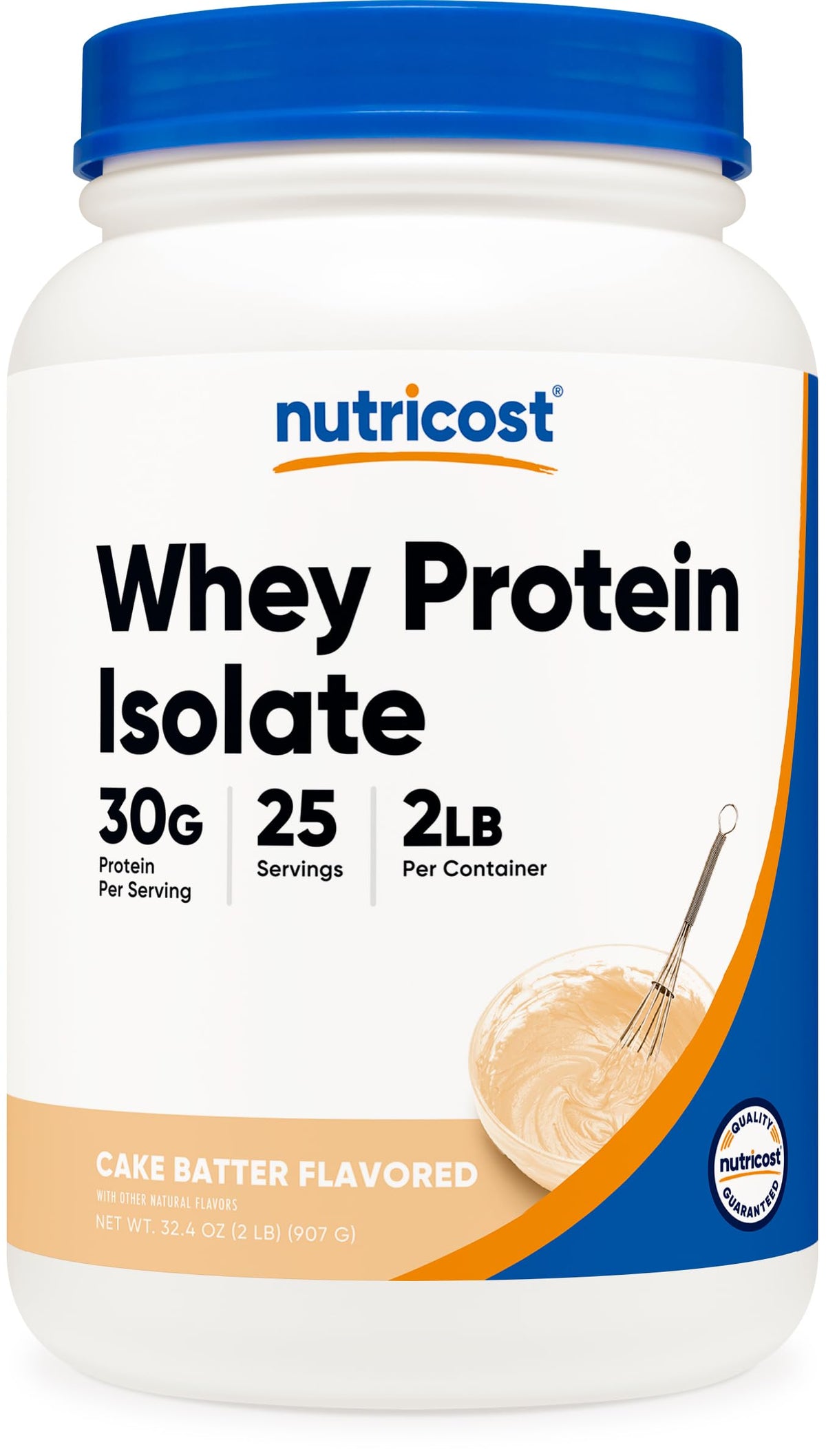 Nutricost Whey Protein Isolate (Unflavored) 5LBS