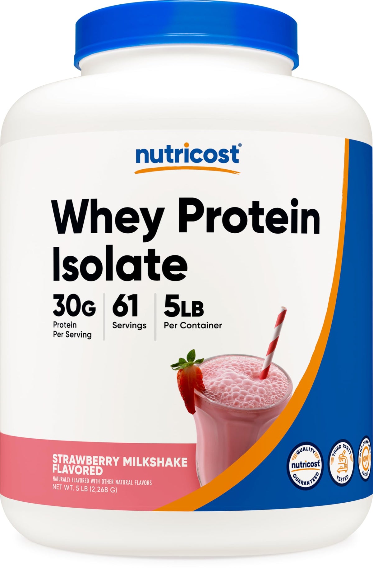 Nutricost Whey Protein Isolate (Unflavored) 5LBS