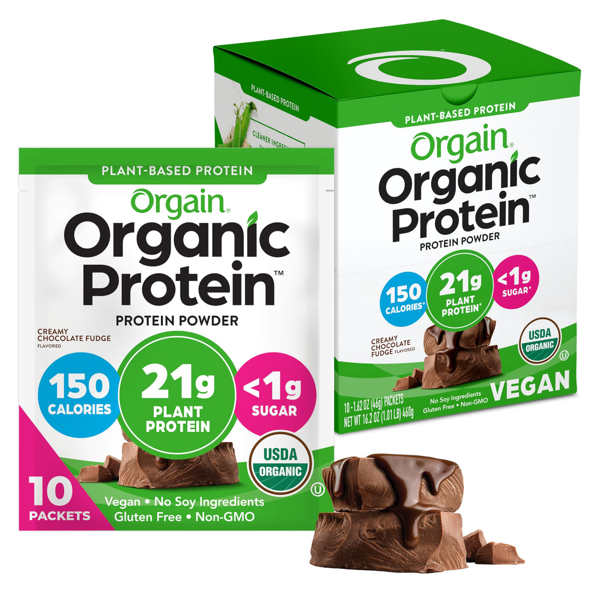 Orgain Organic Vegan 21g Protein Powder, Vanilla Bean, 2.03 lb