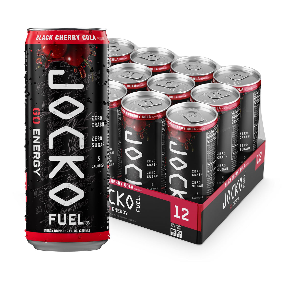 Jocko Fuel GO Energy Drinks, Lemon Lime, 12 oz | 12 Pack